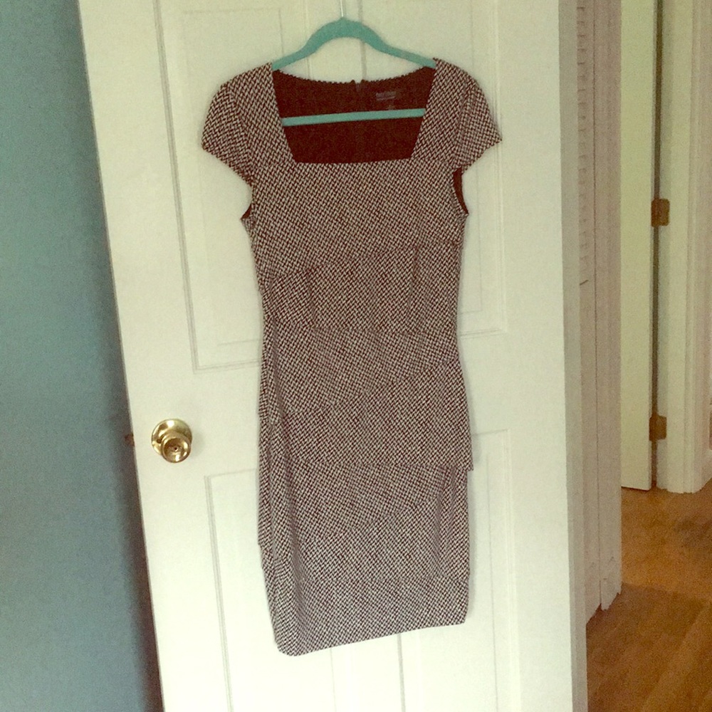Black and white patterned WHBM cocktail dress